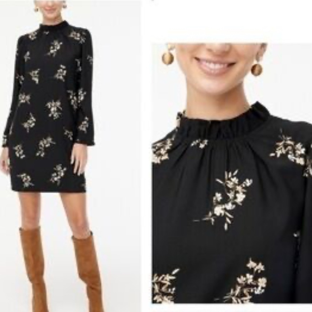 J Crew Floral Black Dress